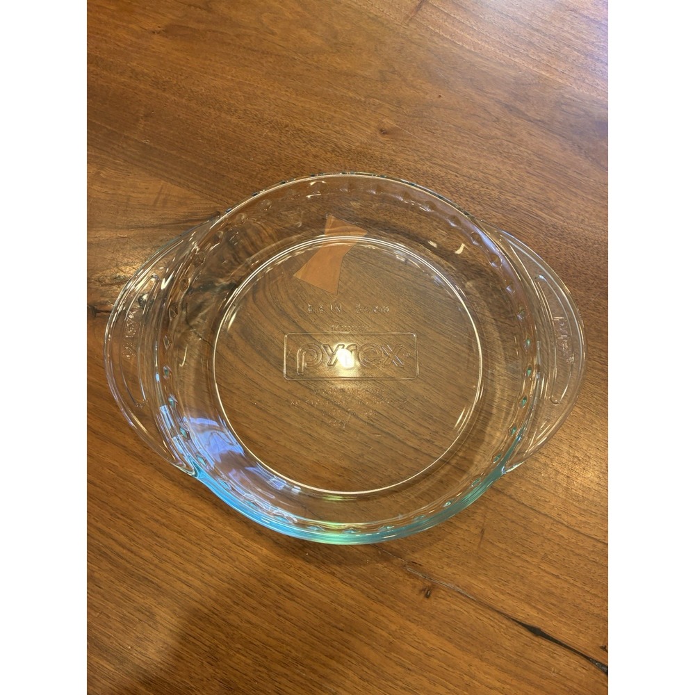 Vintage PYREX CLEAR Glass Fluted Pie Pan #2229 Crimped Deep Dish Plate 9.5"